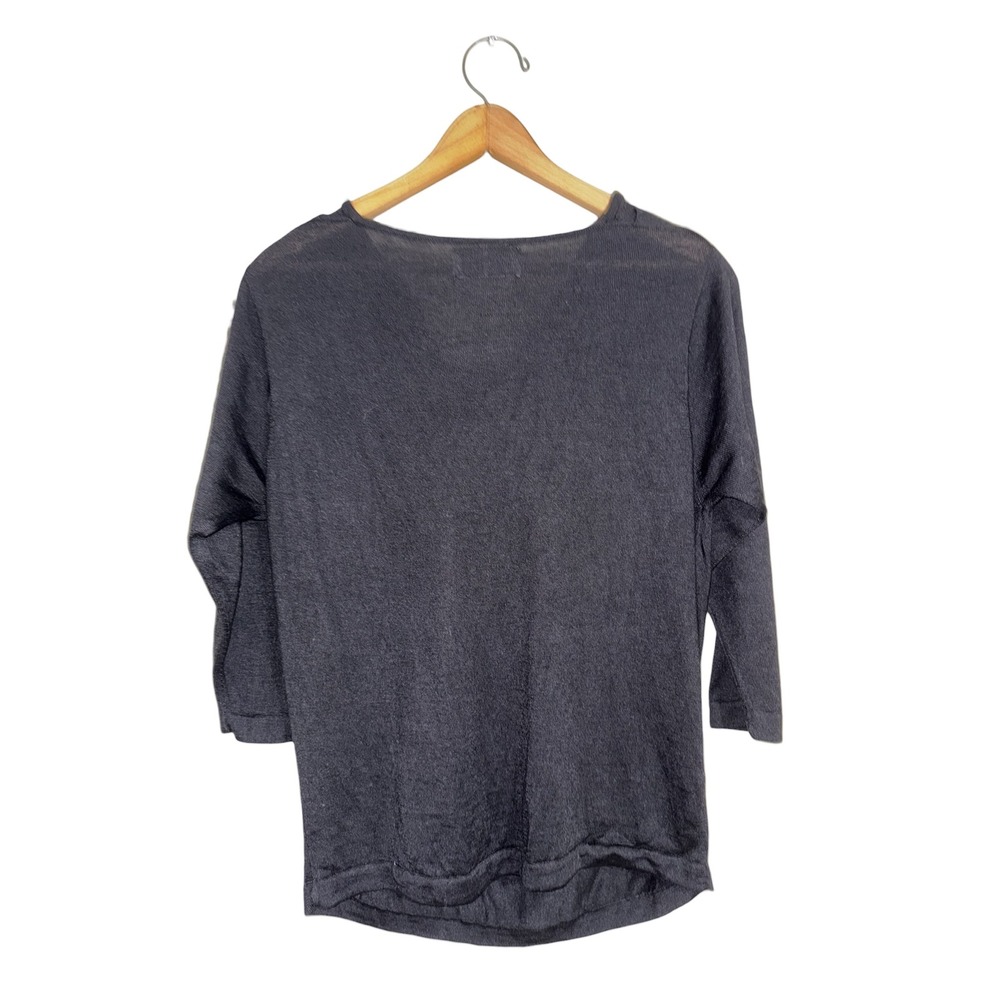 Valerie Louthan Scotland Cashmere Silk Cowl Neck Knit Top Scotland 3/4 Sleeve - Picture 4 of 8